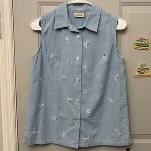 Classic Elements Light Blue Floral Vest